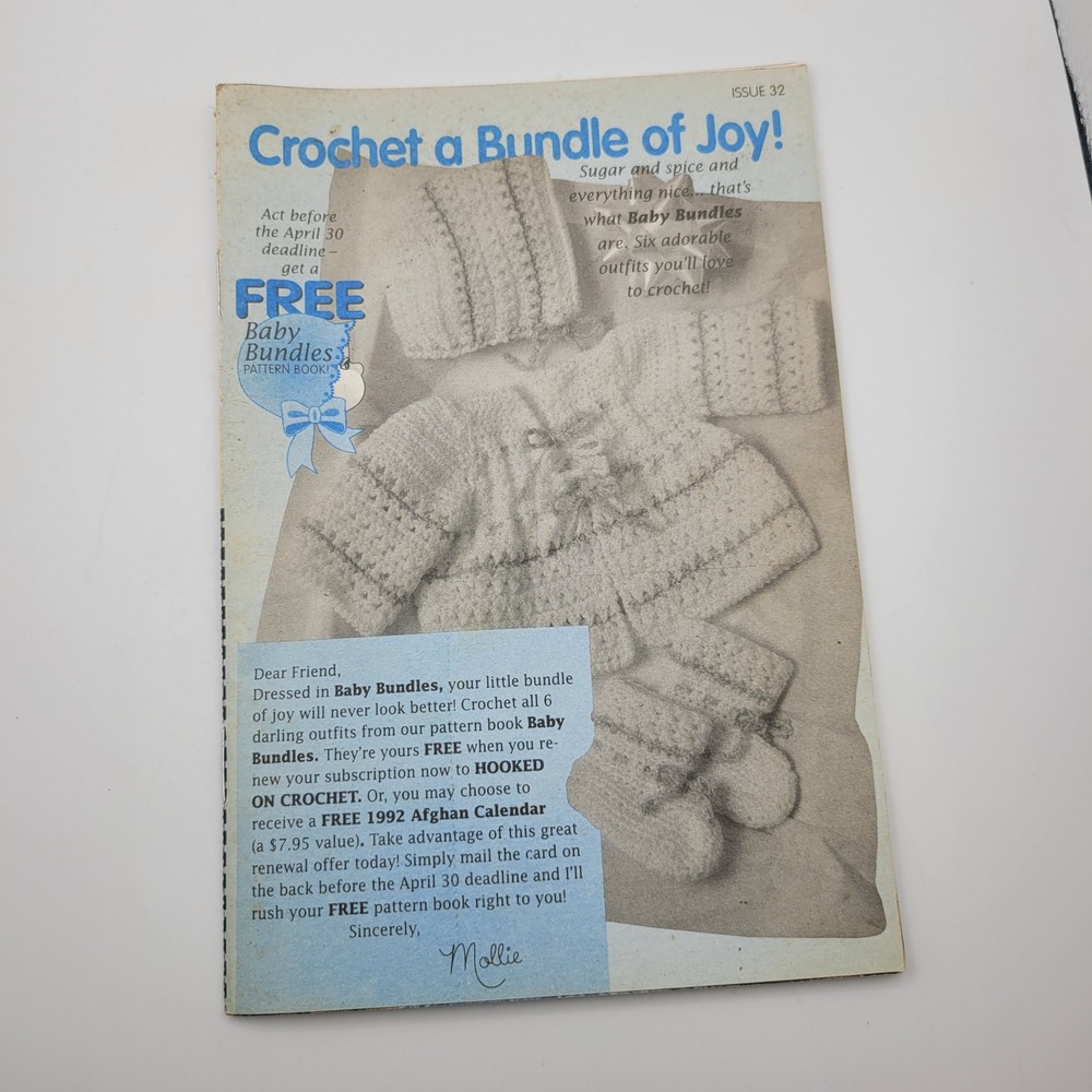Hooked on Crochet Magazine Issue 32 March April 1992 Vintage Patterns